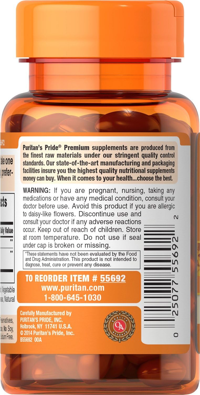 Puritan's Pride Zeaxanthin 4mg with Lutein 10mg, Supports Healthy Eyes and Vision*, 60 ct