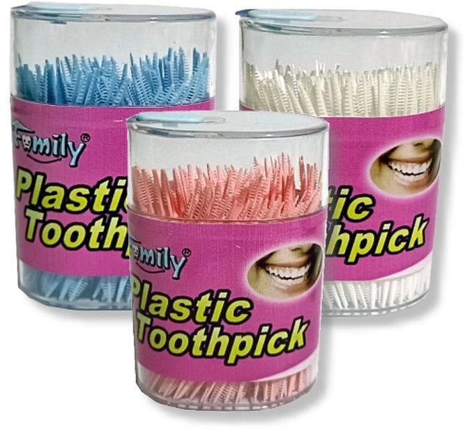 Family plastic Toothpick - 150Pcs