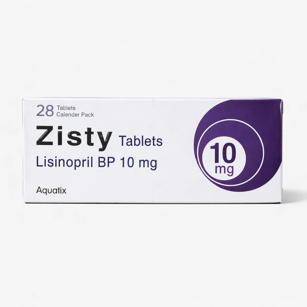 Zisty Lisinopril BP 10 mg Tablets x 28 Tablets