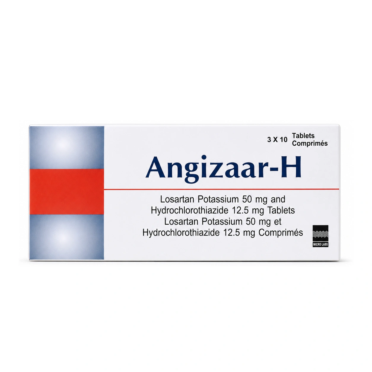 Angizaar-H Losartan Potassium 50 mg + Hydrochlorothiazide 12.5 mg Film-Coated Tablets x 30 Tablets