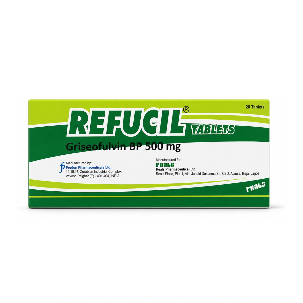 Refucil Griseofulvin BP 500 mg Tablets x 20 Tablets