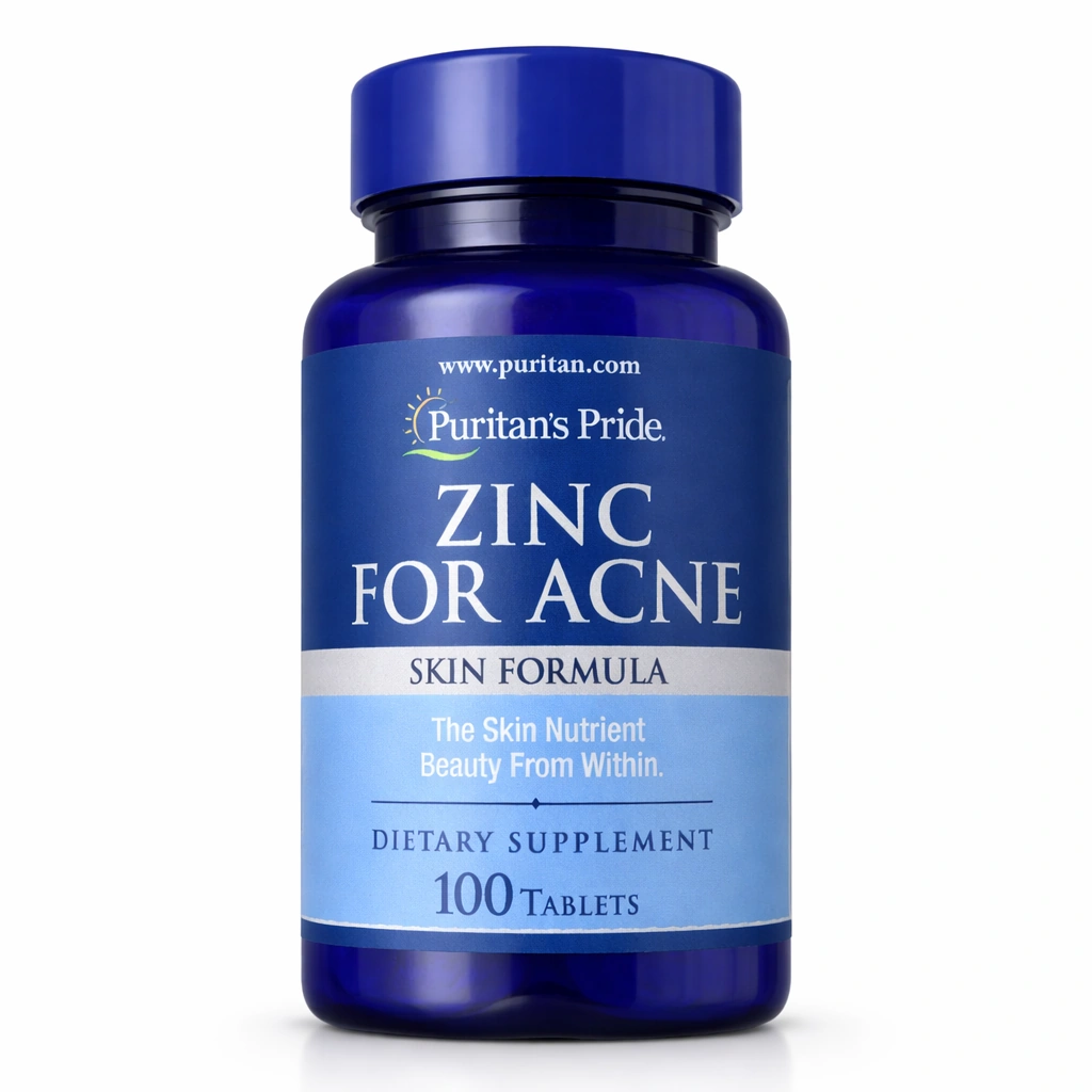 Puritan's Pride Zinc for Acne Skin Formula Dietary Supplement x 100 Tablets