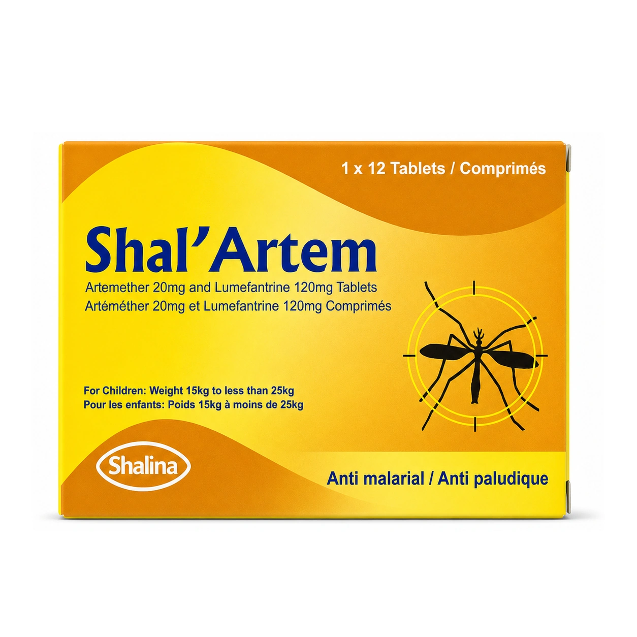 Shal'Artem Artemether 20 mg + Lumefantrine 120 mg Tablets x 12 Tablets