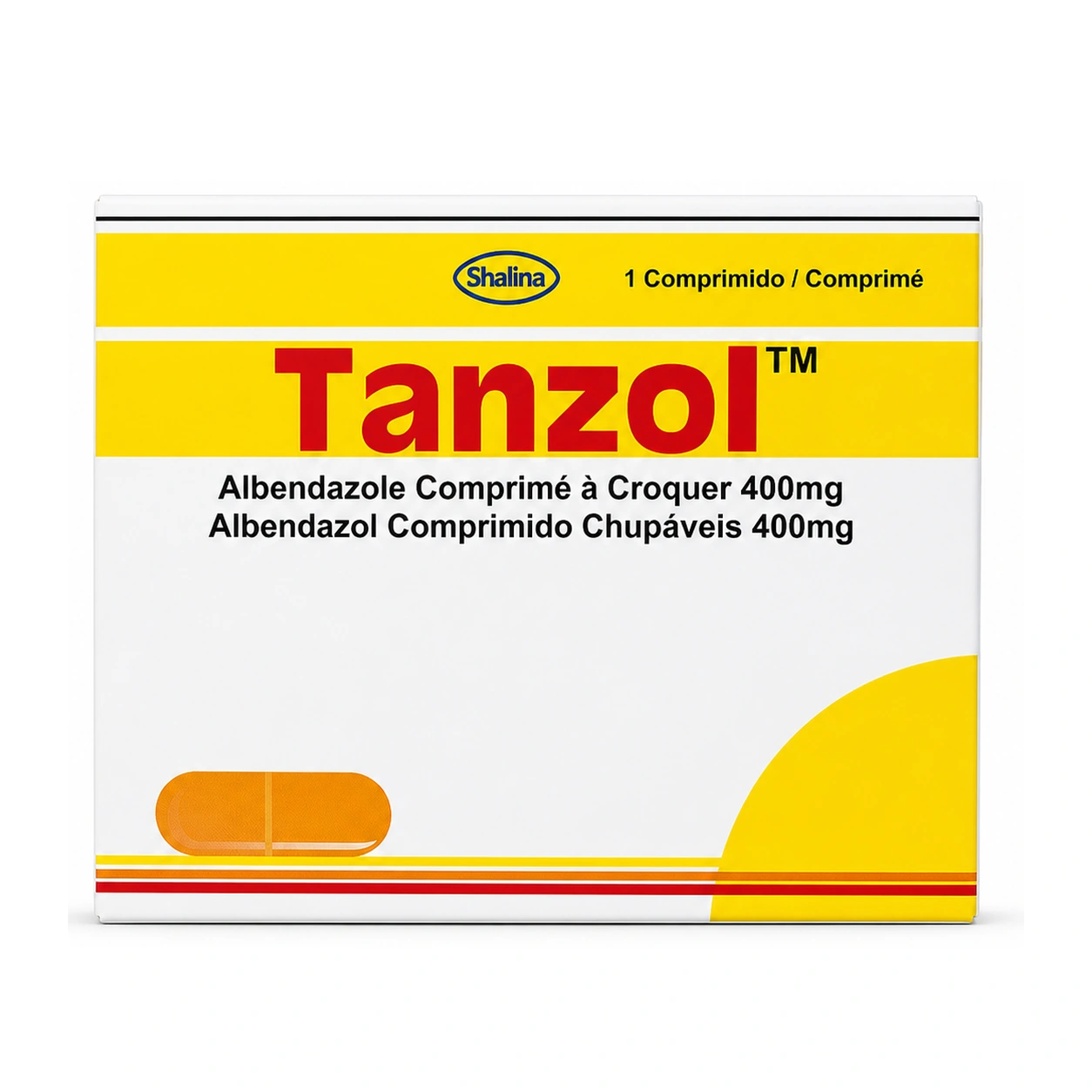 Tanzol Albendazole 400 mg Chewable Tablet x 1 Tablets