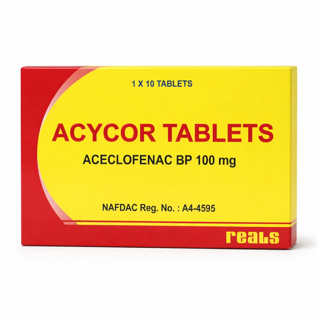 Acycor Aceclofenac BP 100 mg Film-Coated Tablets x 10 Tablets