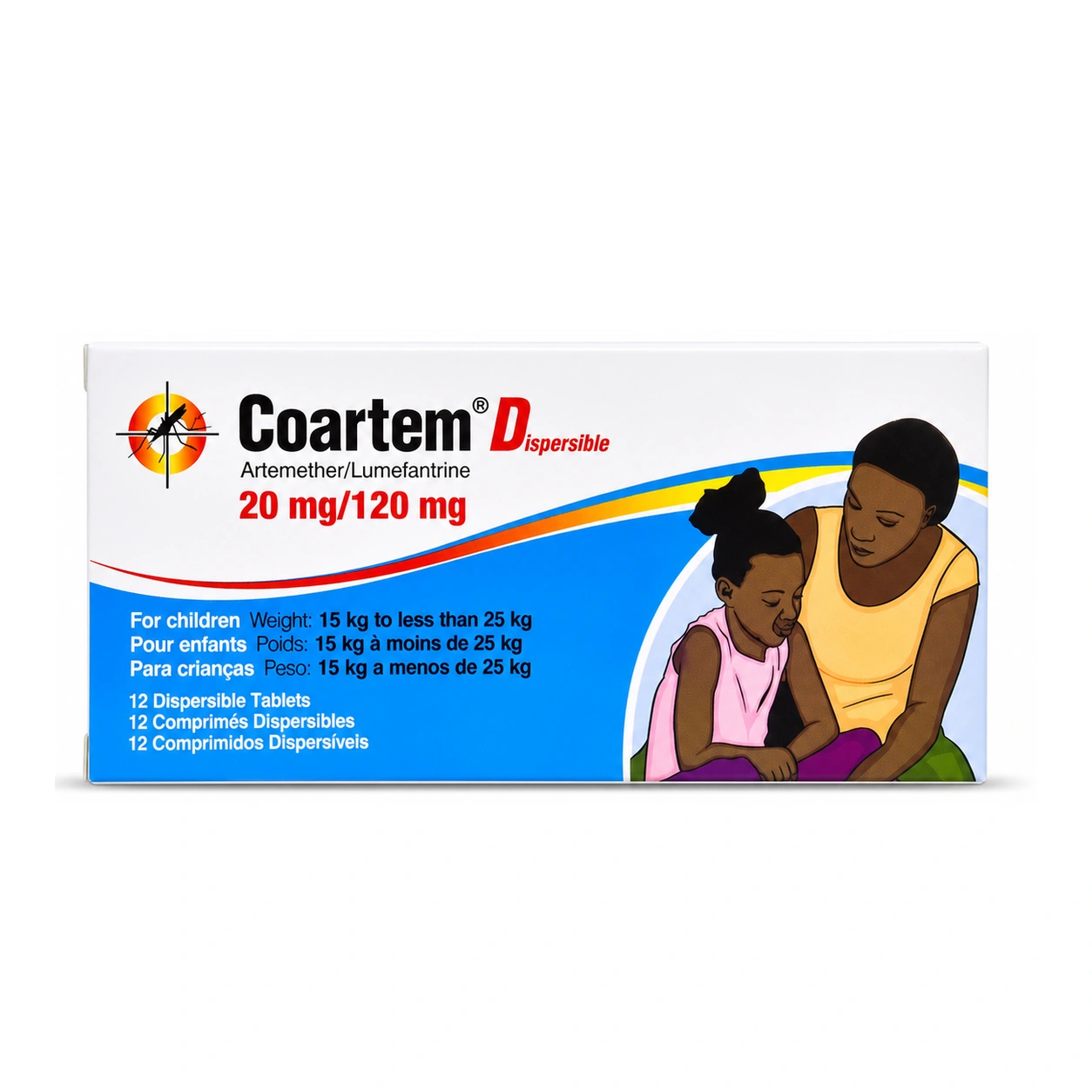 Coartem Dispersible Artemether 20 mg + Lumefantrine 120 mg x 12 Dispersible Tablets x 12 Tablets