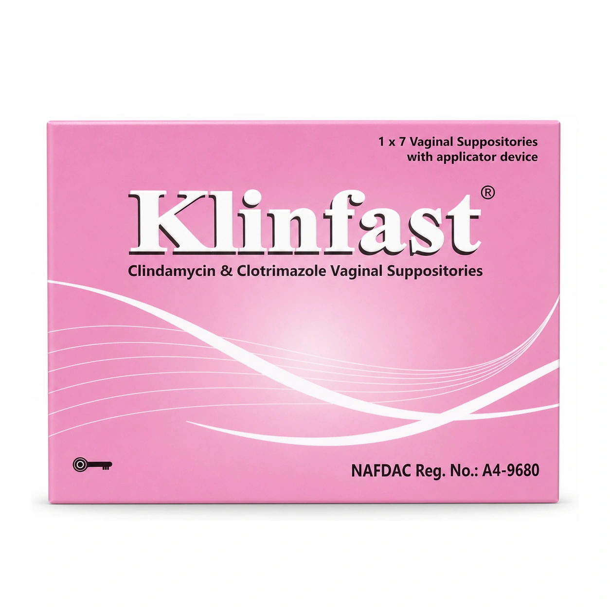 Klinfast Clindamycin 100 mg + Clotrimazole 200 mg Vaginal Suppositories x 7 Suppositories
