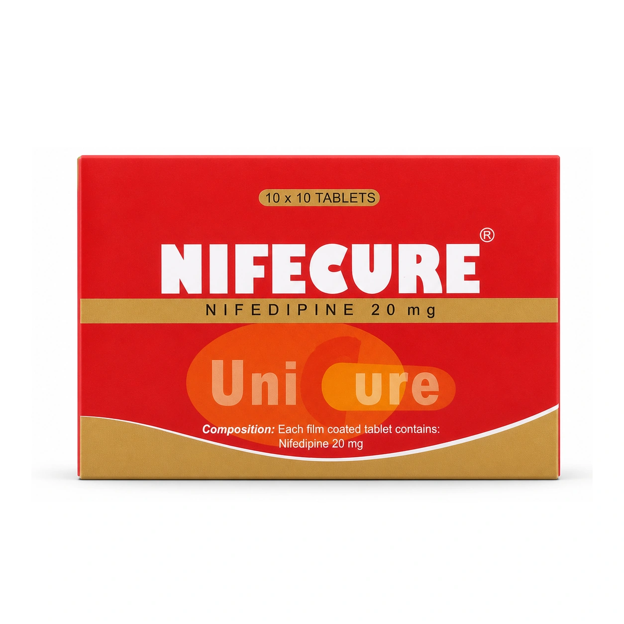 Nifecure Nifedipine 20 mg Film-Coated Tablets x 100 Tablets