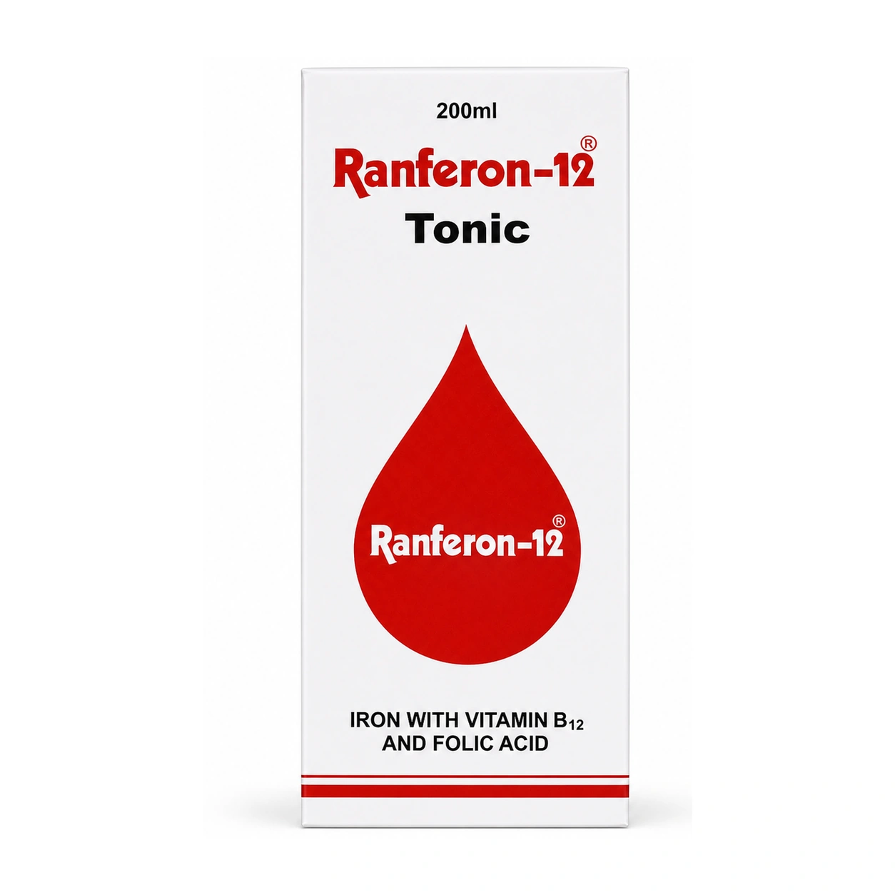 Ranferon-12 Iron with Vitamin B12 and Folic Acid Tonic 200 ml