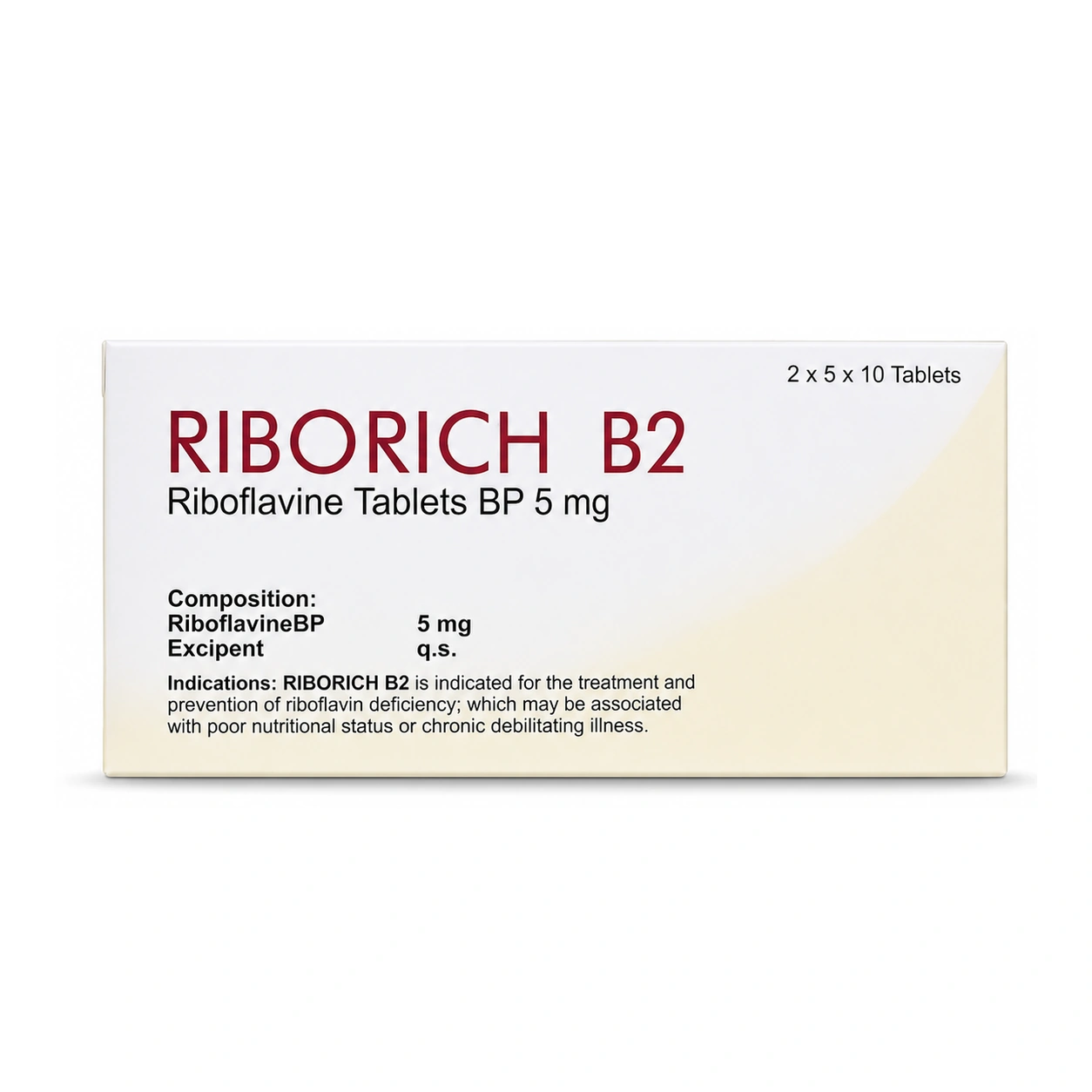 Riborich B2 Riboflavine Tablets BP 5 mg x 100 Tablets