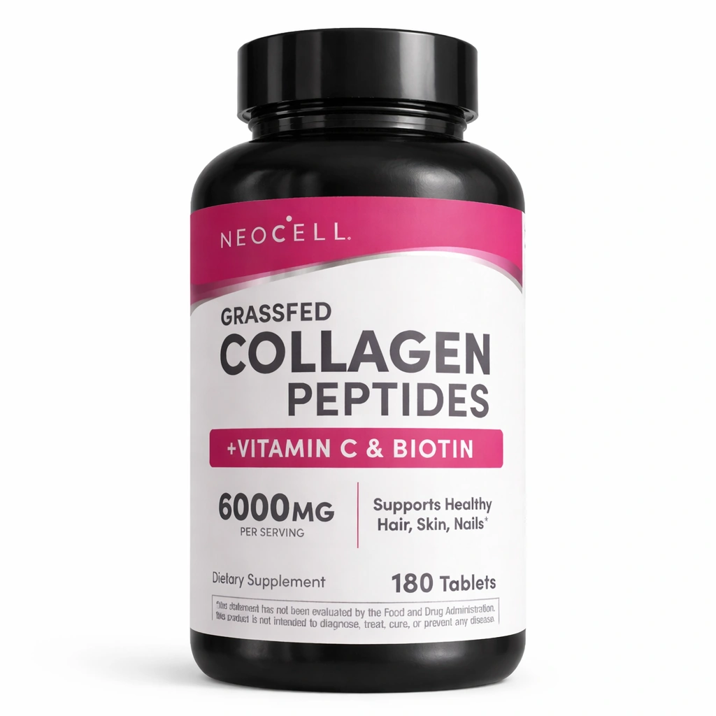 NeoCell Grassfed Collagen Peptides + Vitamin C & Biotin 6000 mg Dietary Supplement x 180 Tablets