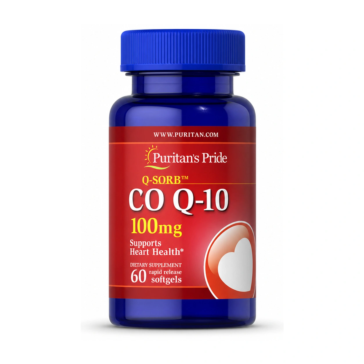 Puritan's Pride Q-SORB Co Q-10 100 mg Rapid Release Softgels x 60 Softgels