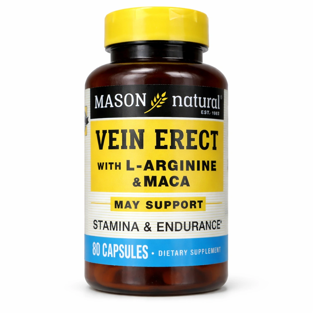 Mason Natural Vein Erect with L-Arginine and Maca Capsules x 80 Capsules