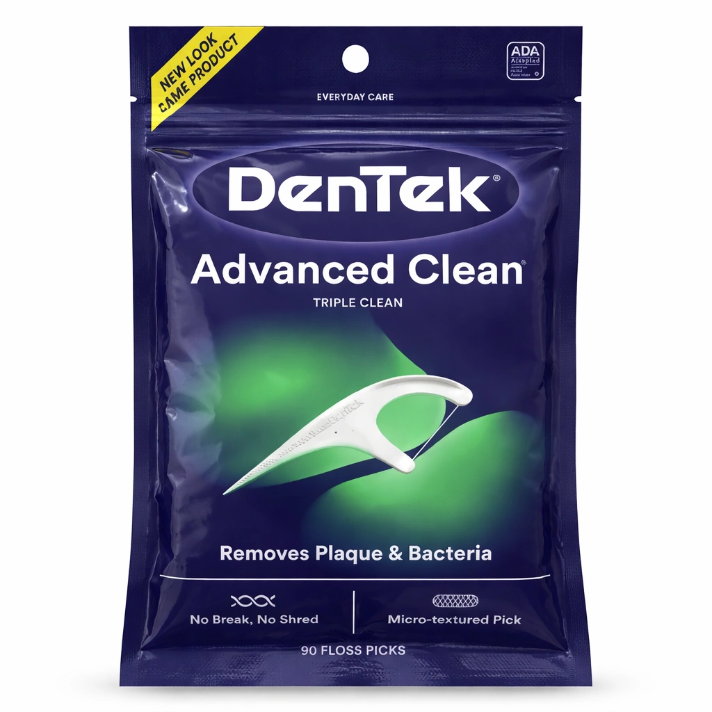 DenTek Advanced Clean Triple Clean Floss Picks Mouthwash Blast x 90 floss picks
