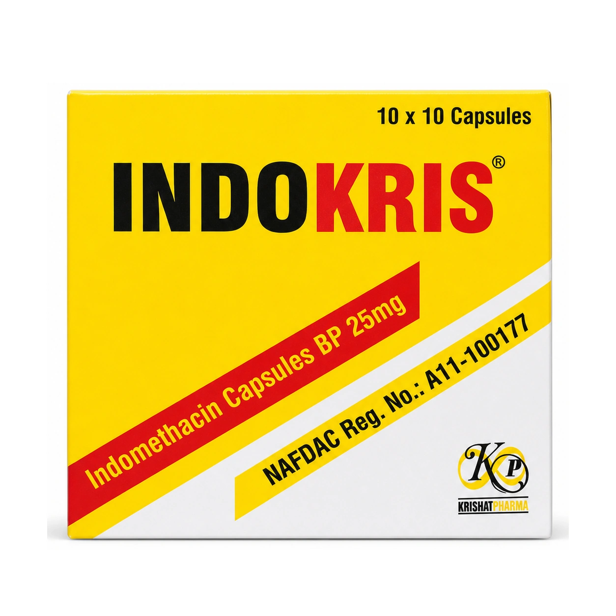 Indokris Indomethacin Capsules BP 25 mg x 100 Capsules