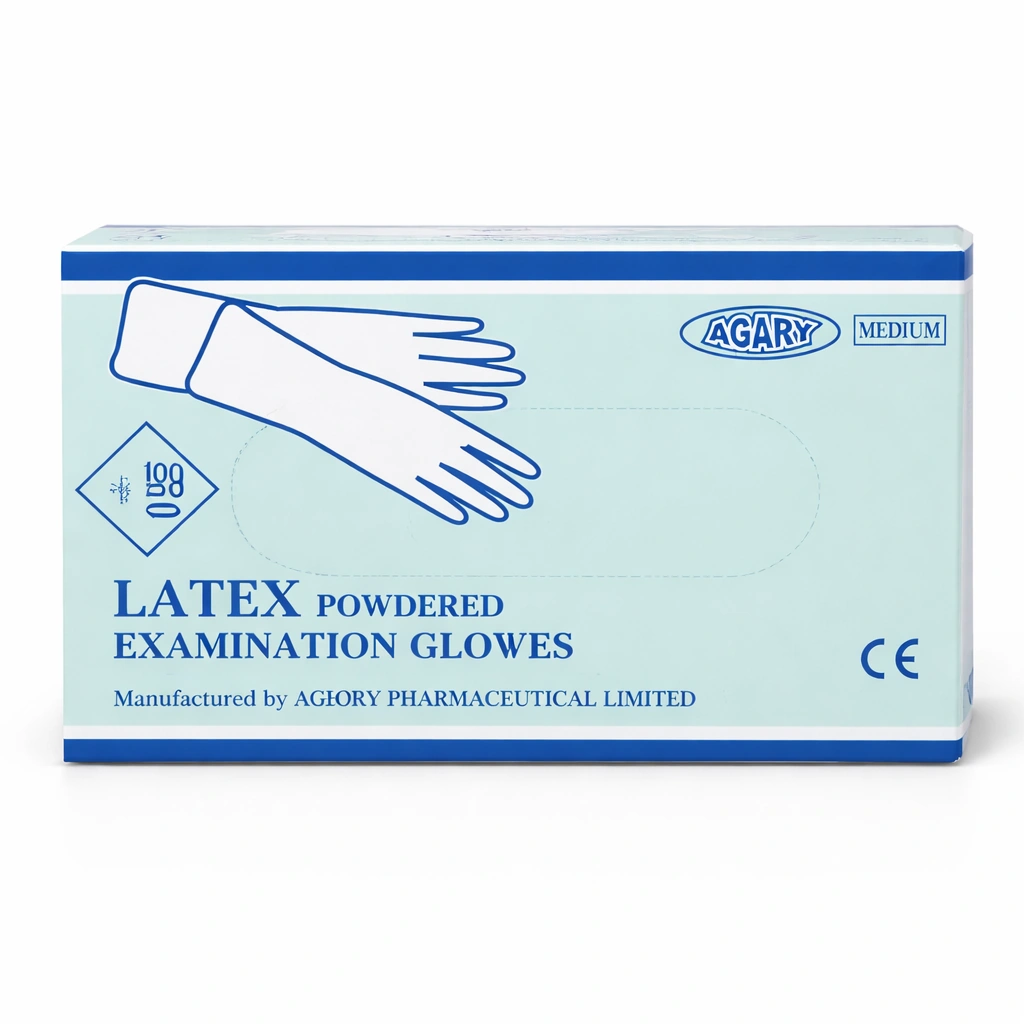 AGARY Latex Powdered Examination Gloves Medium x 100 Gloves