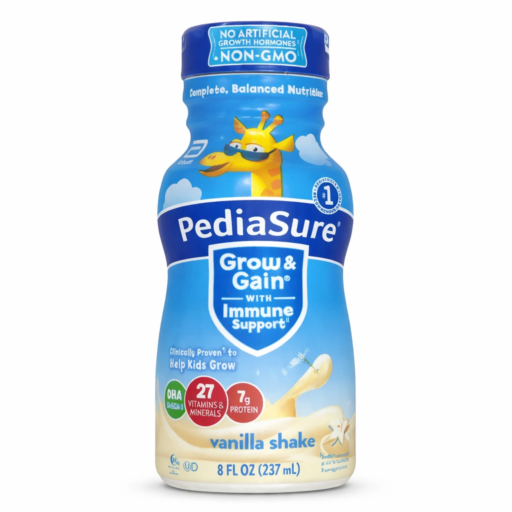PediaSure Grow & Gain with Immune Support Kids Nutritional Shake Vanilla 8 fl oz (237 ml) Bottle