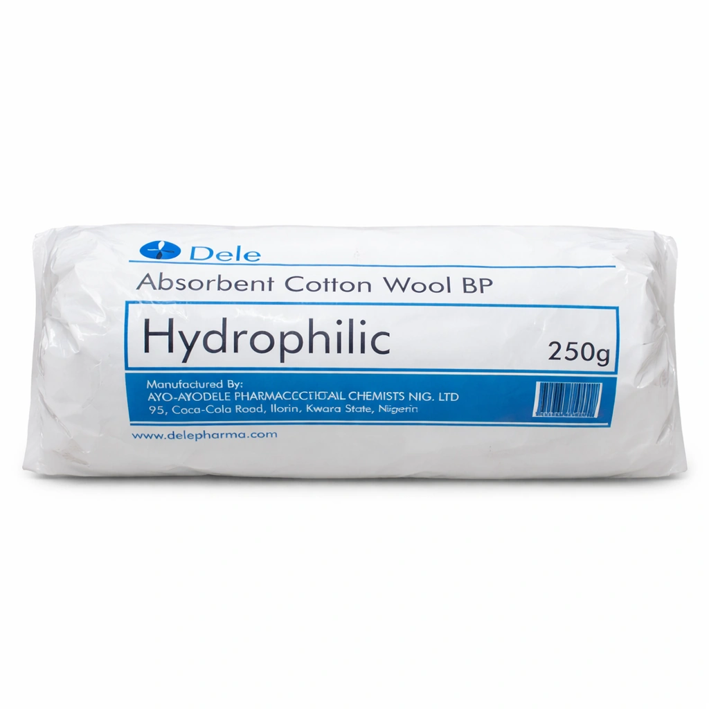 Dele Absorbent Cotton Wool BP (Hydrophilic) 250 g