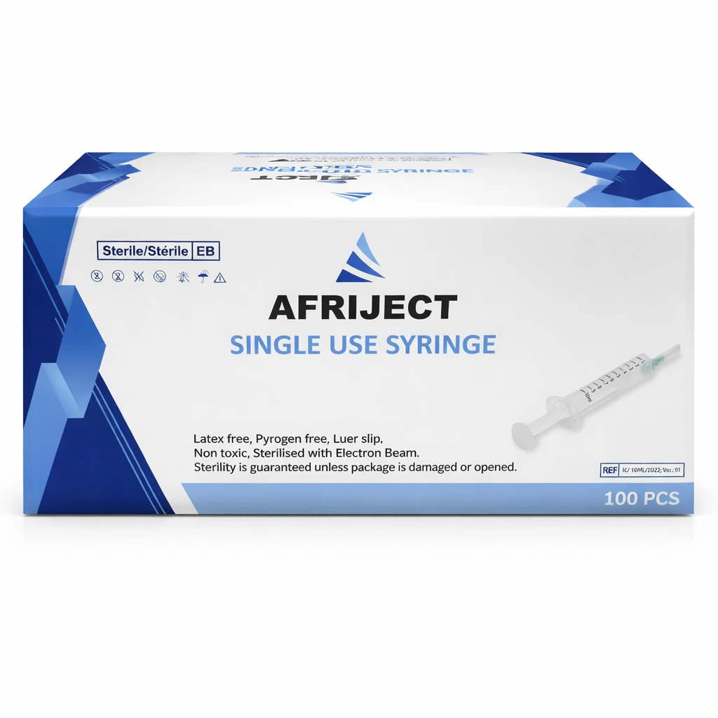 Afriject Sterile Hypodermic Single Use Syringe 10 ml x 100 Syringes