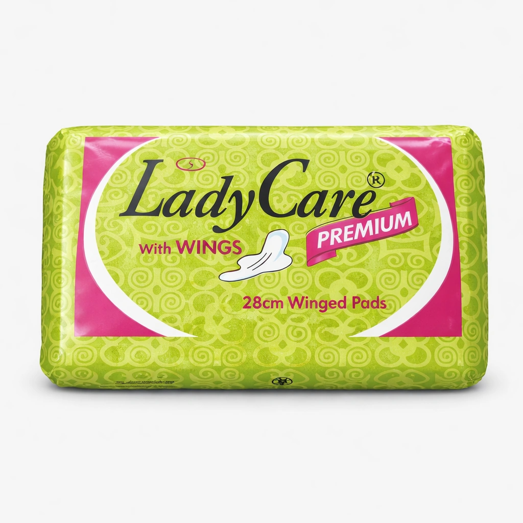 LadyCare Premium Sanitary Pads with Wings 28 cm x 8 Pads