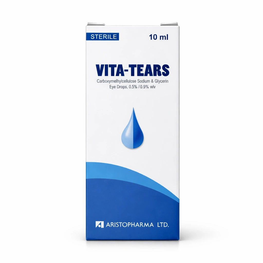 Vita-Tears Carboxymethylcellulose Sodium & Glycerin Eye Drops 0.5%/0.9% w/v 10 ml