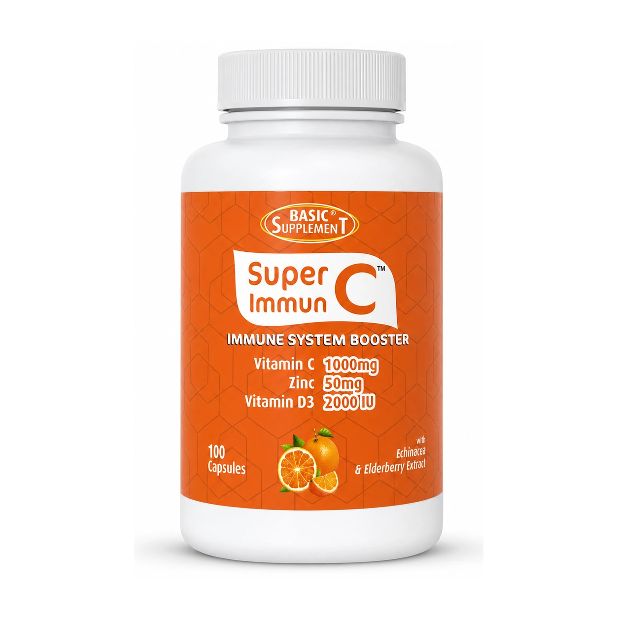 Basic Supplement Super Immun C Immune System Booster Capsules x 100 Capsules