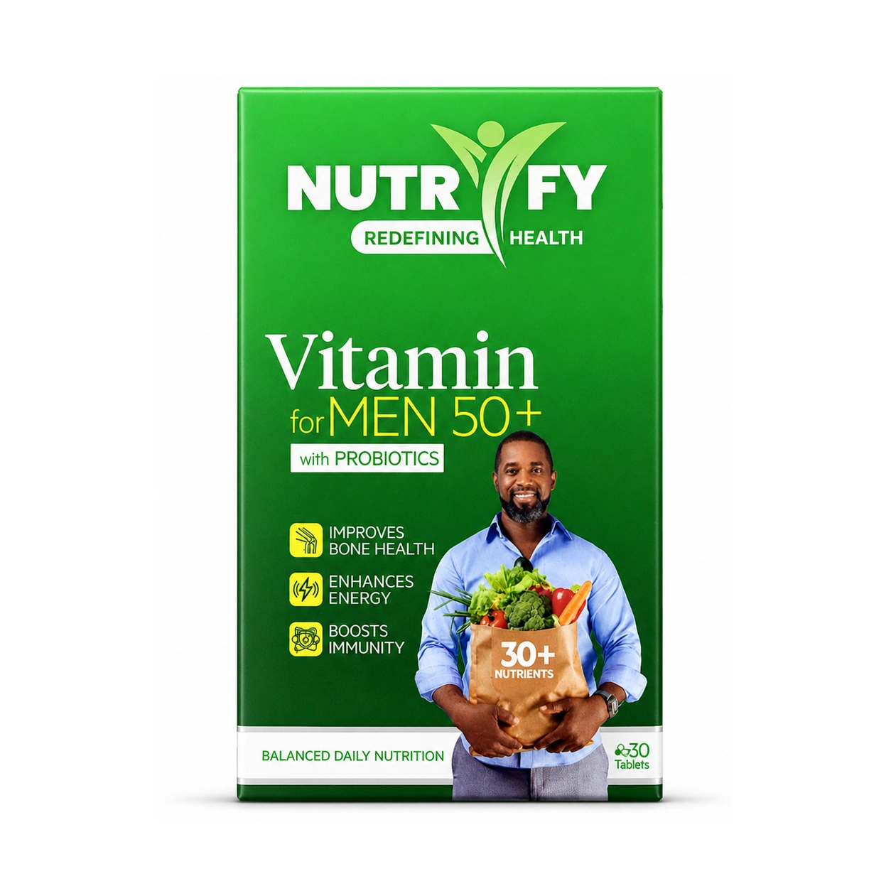 Nutrify Multivitamin for Men 50+ with Probiotics x 30 Tablets