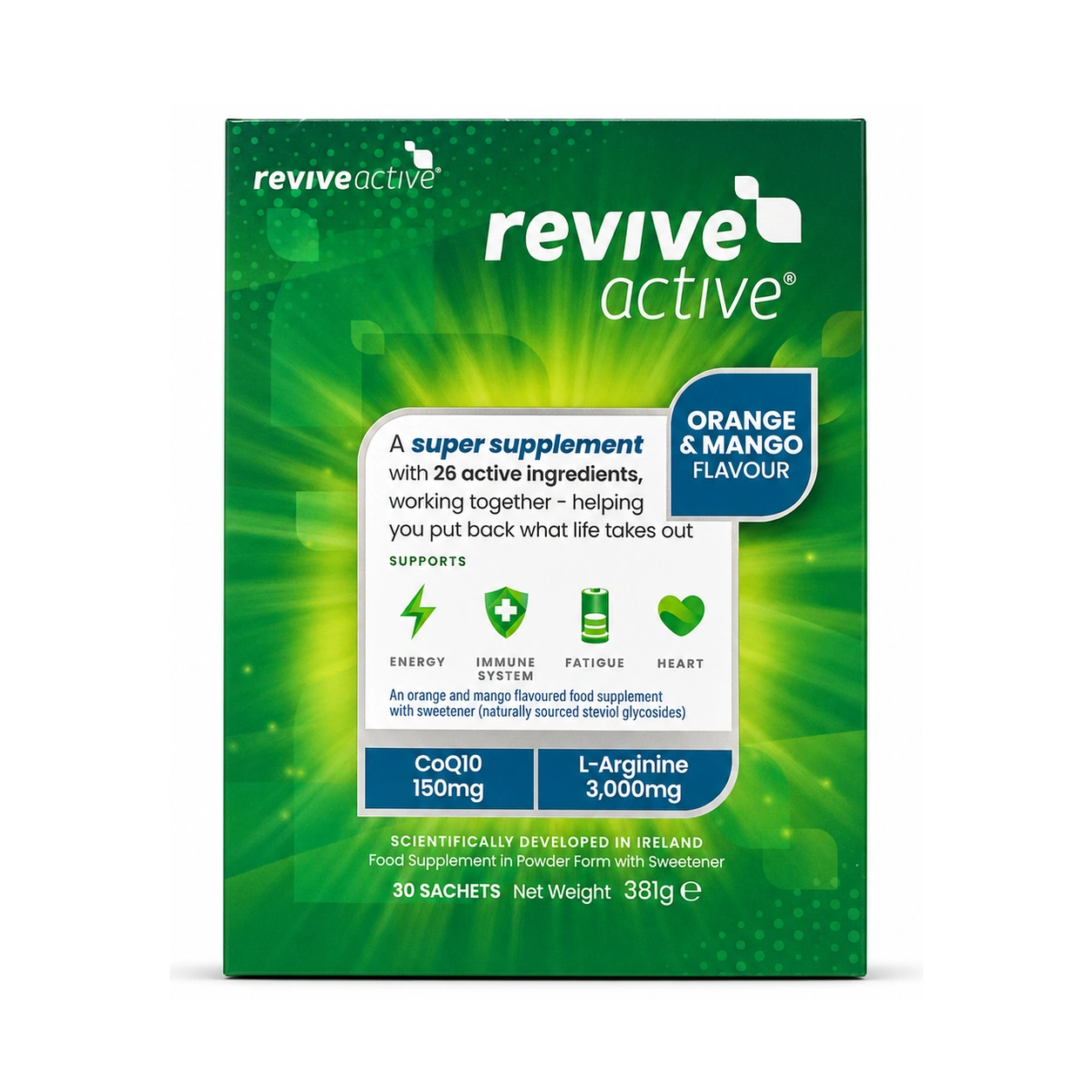 Revive Active Orange & Mango Flavour Super Supplement Powder Sachets x 30 sachets 381 g