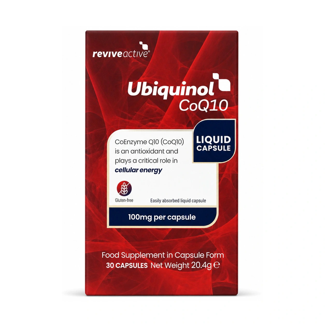 Revive Active Ubiquinol Coenzyme Q10 100 mg Liquid Capsules x 30 Capsules