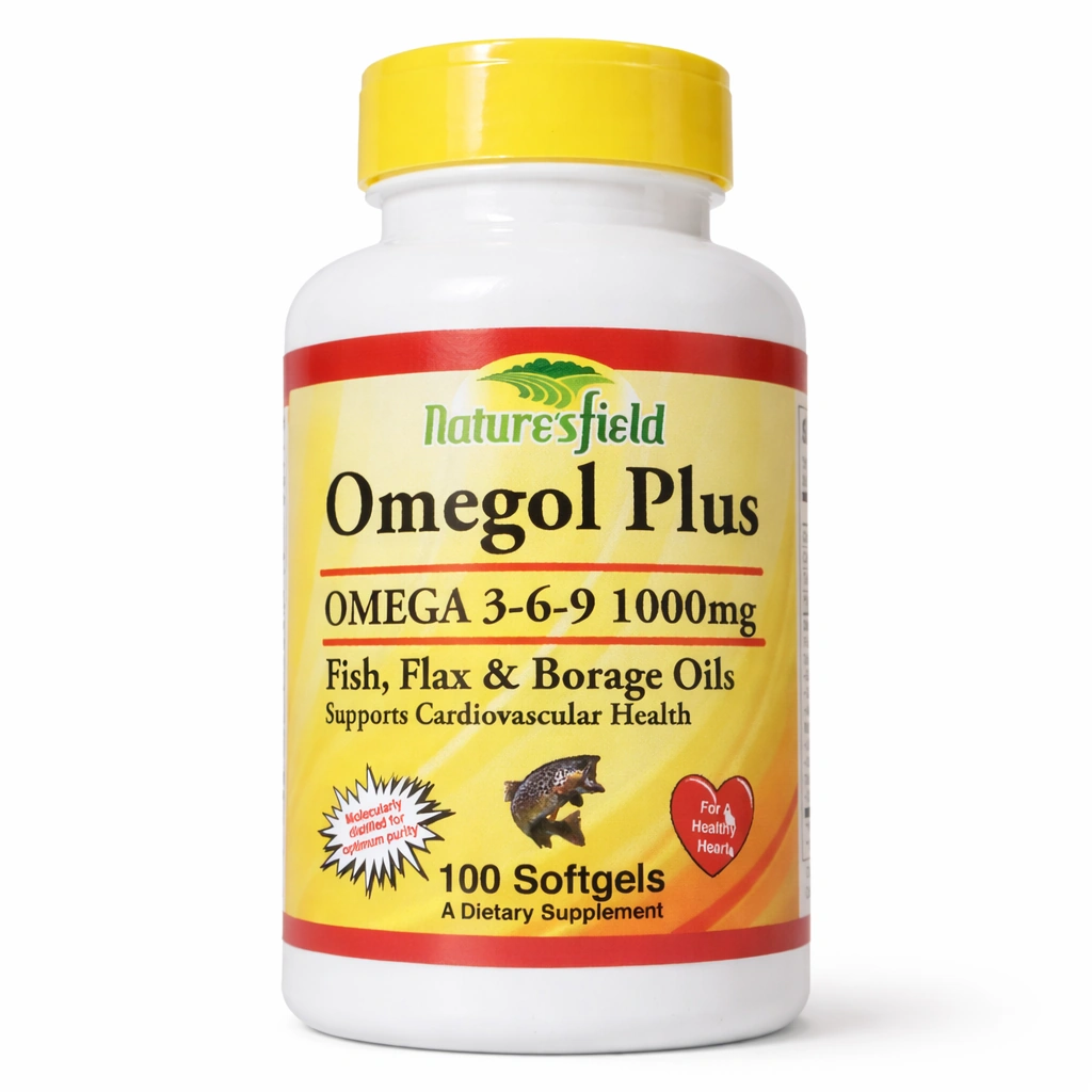 Nature's Field Omegol Plus Omega 3-6-9 Softgels 1000 mg x 100 Softgels
