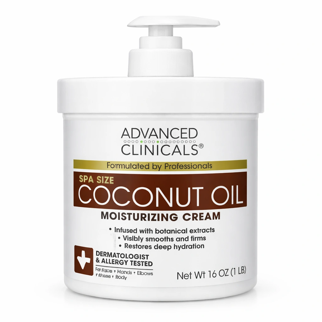 Advanced Clinicals Coconut Oil Moisturizing Cream 16 oz (454 g)