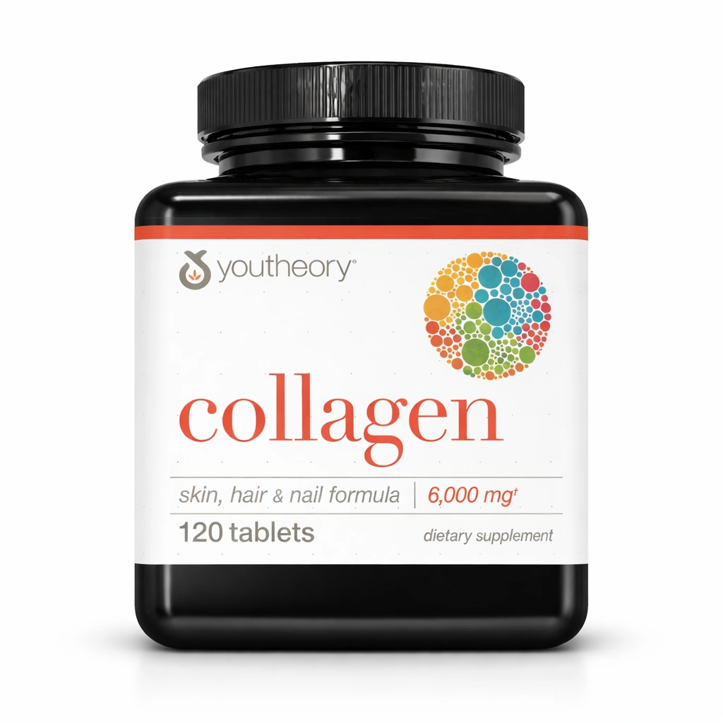 Youtheory Collagen Skin, Hair & Nail Formula 6,000 mg x 120 Tablets