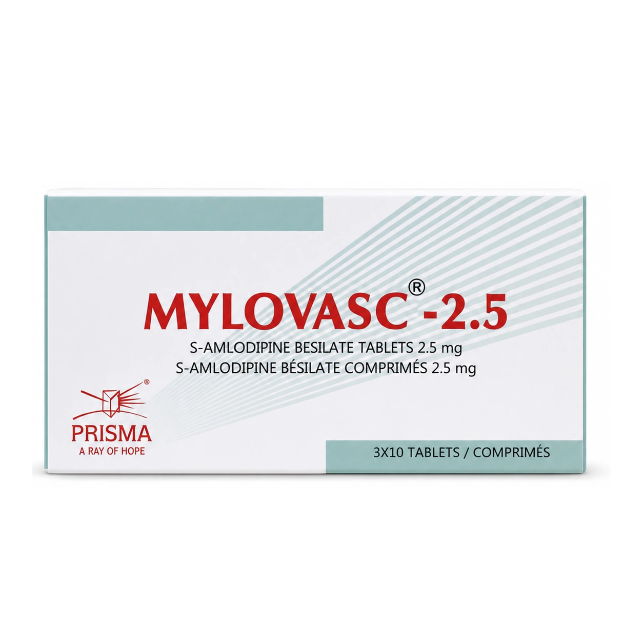 Mylovasc-2.5 S-Amlodipine Besilate 2.5 mg Tablets x 30 Tablets