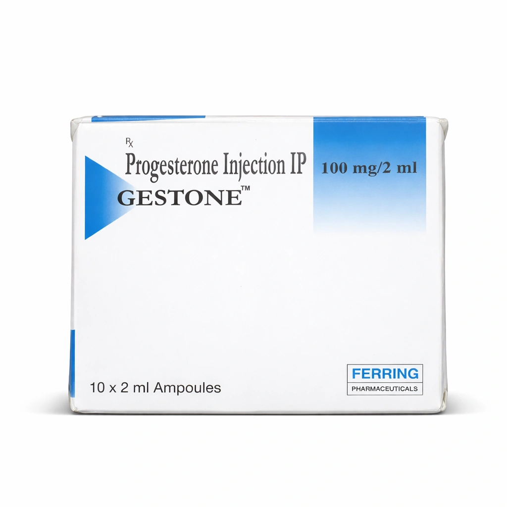Gestone Progesterone Injection IP 100 mg/2 ml x 10 ampoules