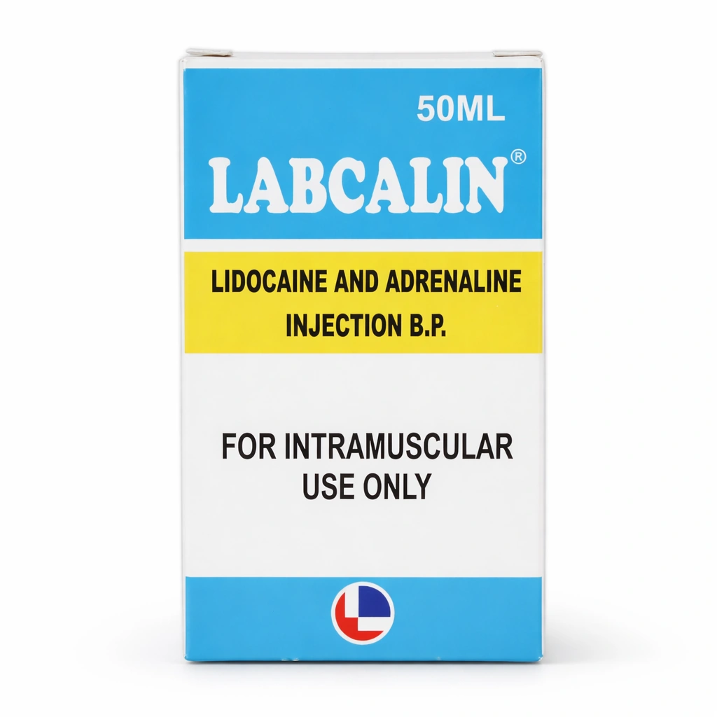 LABCALIN Lidocaine and Adrenaline Injection B.P. 50 ml x 1 vials