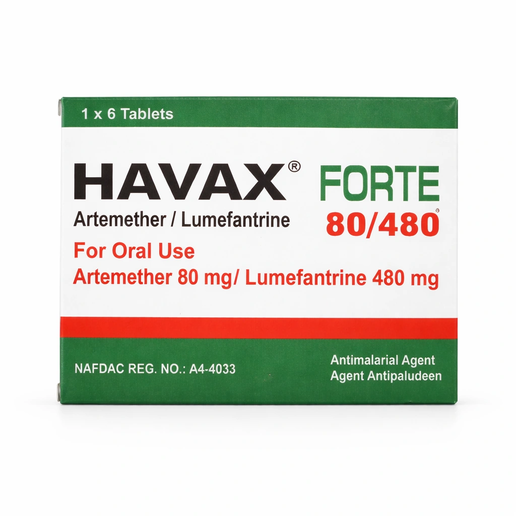 Havax Forte Artemether/Lumefantrine Tablets 80 mg/480 mg x 6 Tablets