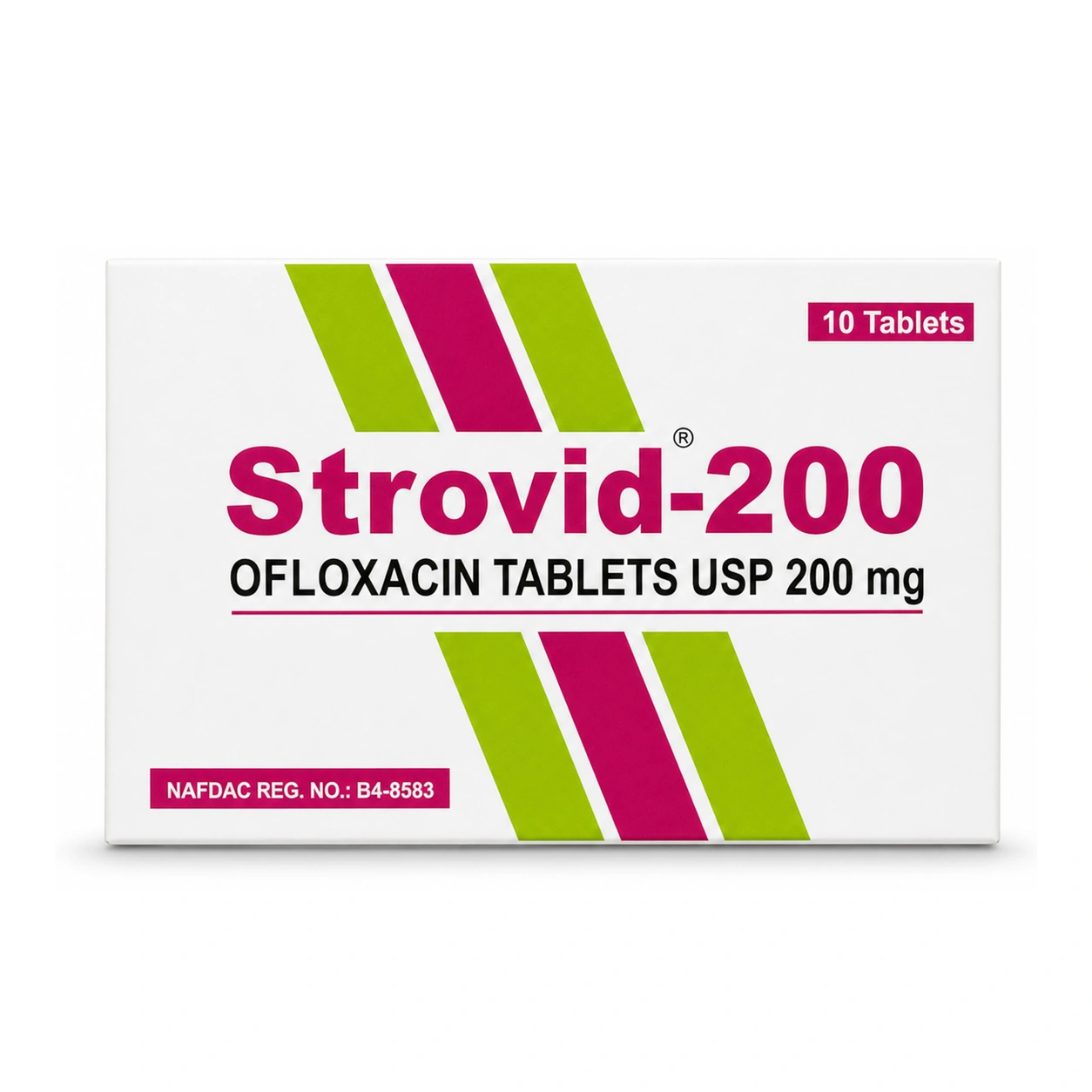 Strovid-200 Ofloxacin Tablets USP 200 mg x 10 Tablets
