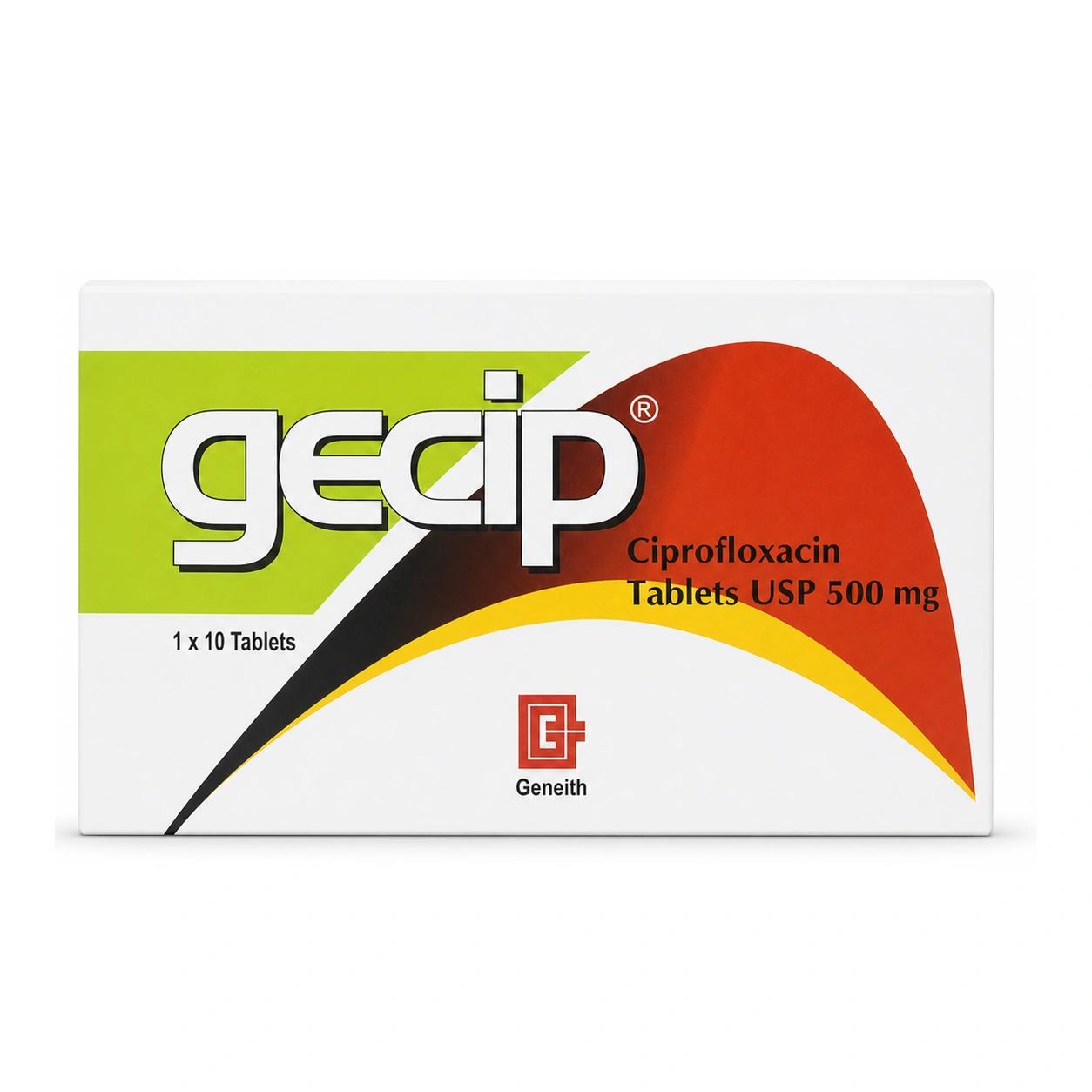 Gecip Ciprofloxacin Tablets USP 500 mg x 10 Tablets