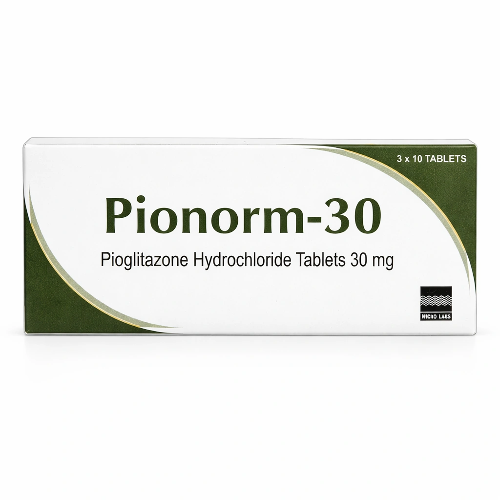 Pionorm-30 Pioglitazone Hydrochloride Tablets 30 mg x 30 Tablets