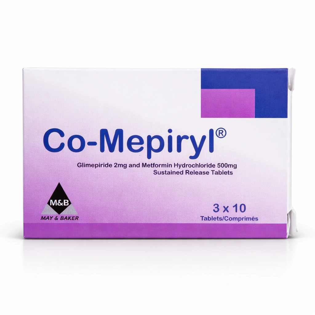 Co-Mepiryl Glimepiride 2 mg/Metformin Hydrochloride 500 mg Sustained Release Tablets x 30 Tablets