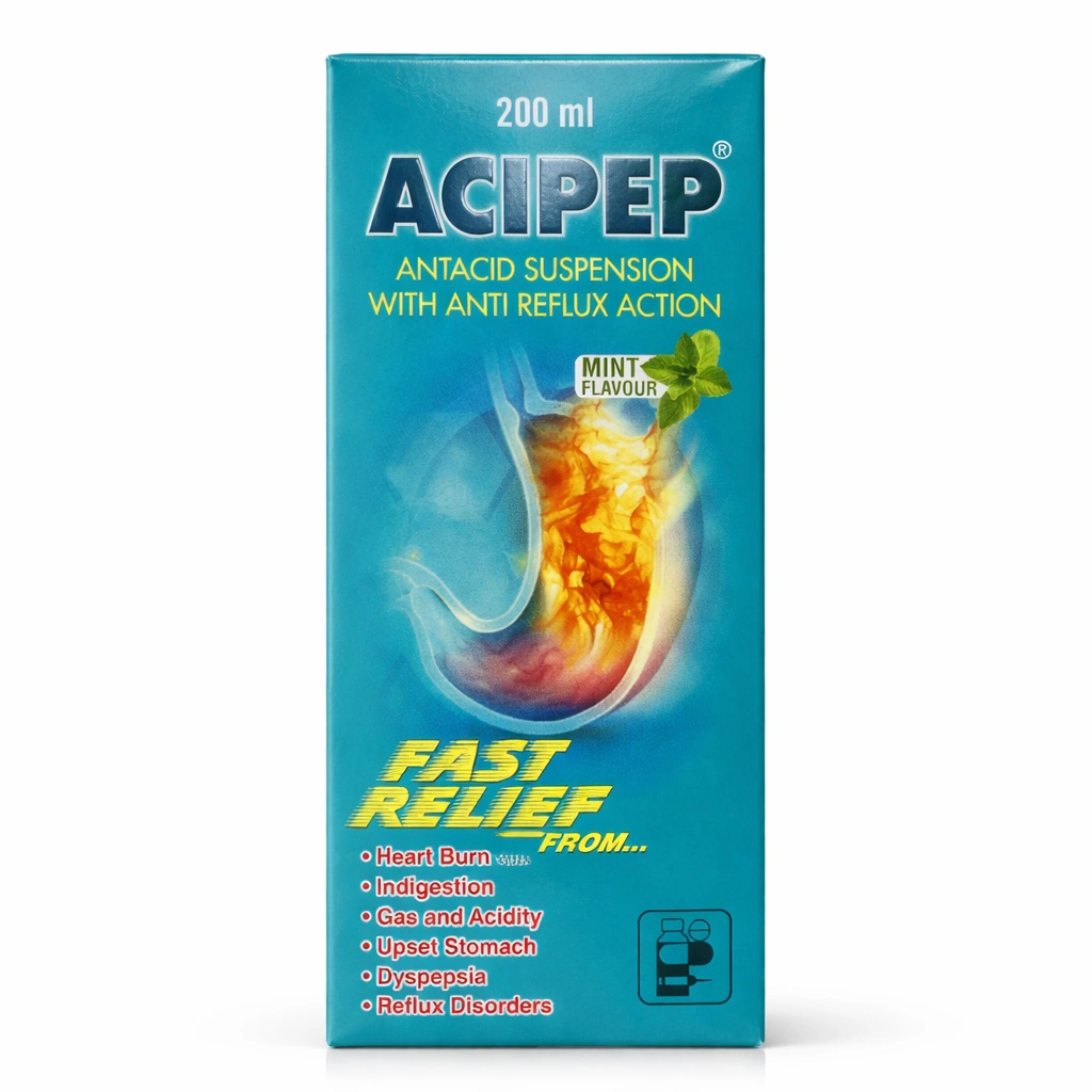 Acipep Antacid Suspension Mint Flavour 200 ml Gel