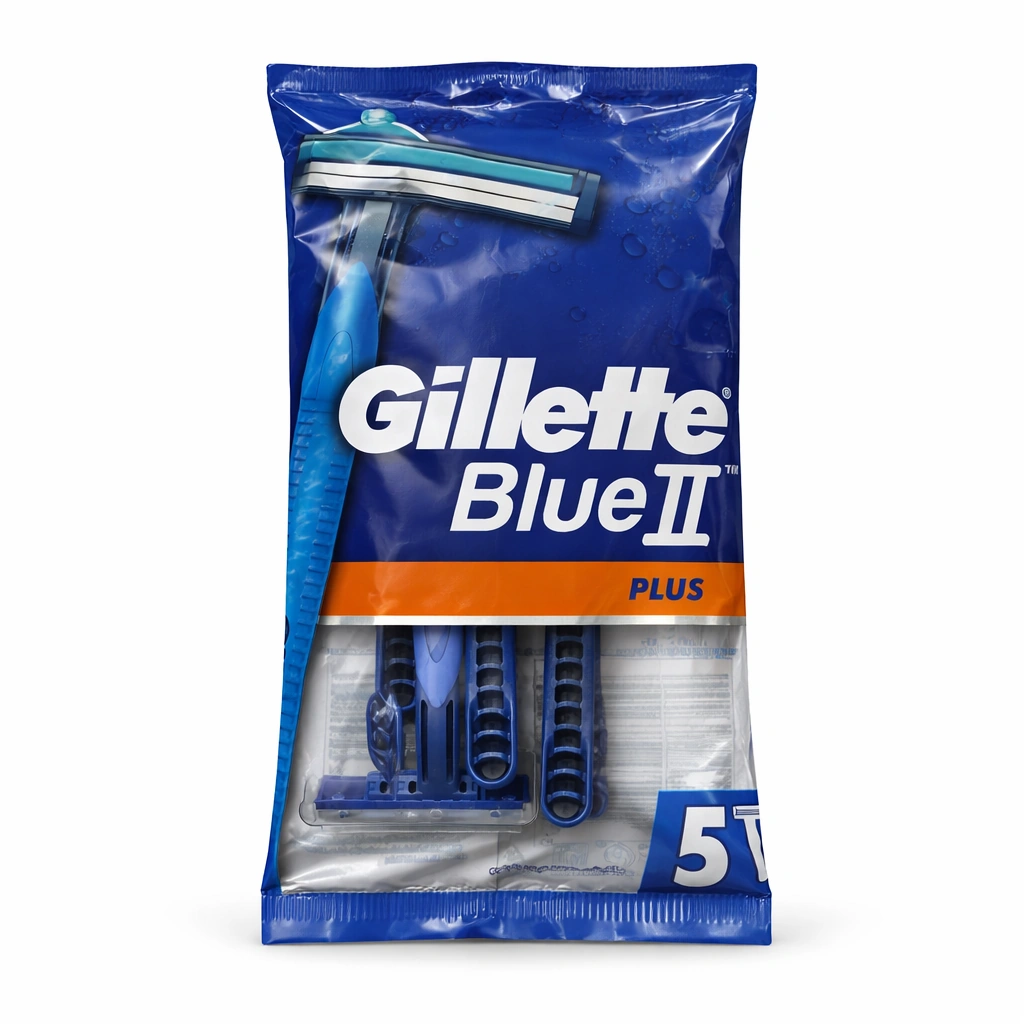 Gillette Blue II Plus Disposable Razors x 5 Razors