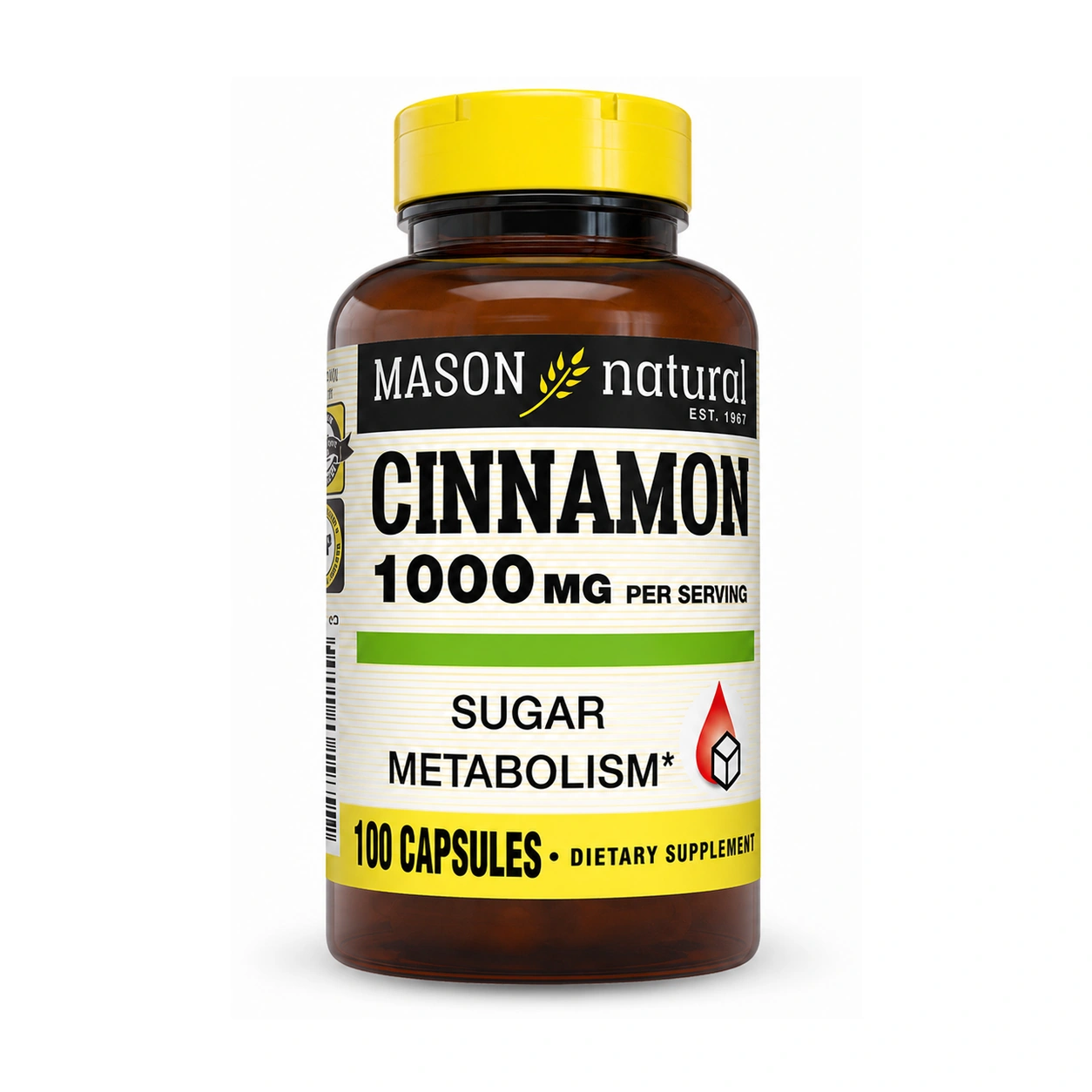 Mason Natural Cinnamon 1000 mg Capsules x 100 Capsules