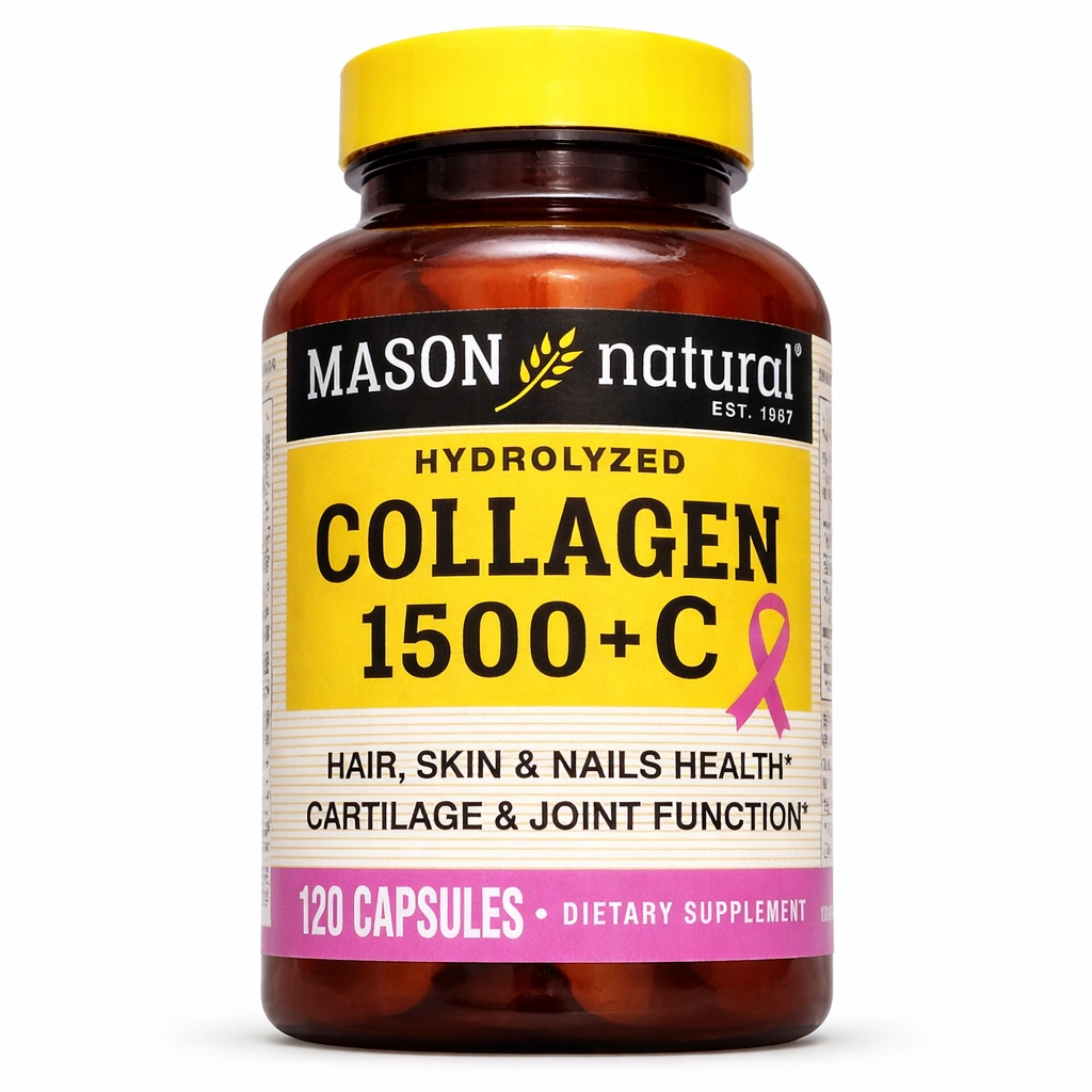Mason Natural Hydrolyzed Collagen 1,500 + C Capsules x 120 Capsules