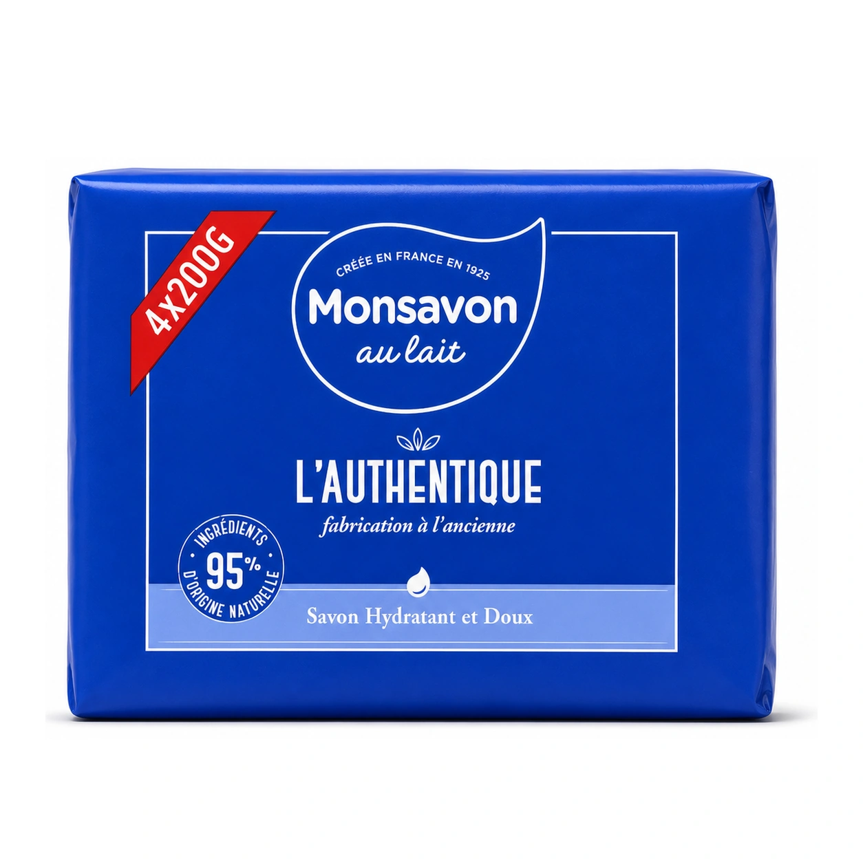 Monsavon Au Lait L'Authentique Moisturizing Soap Bar x 4 x 200 g