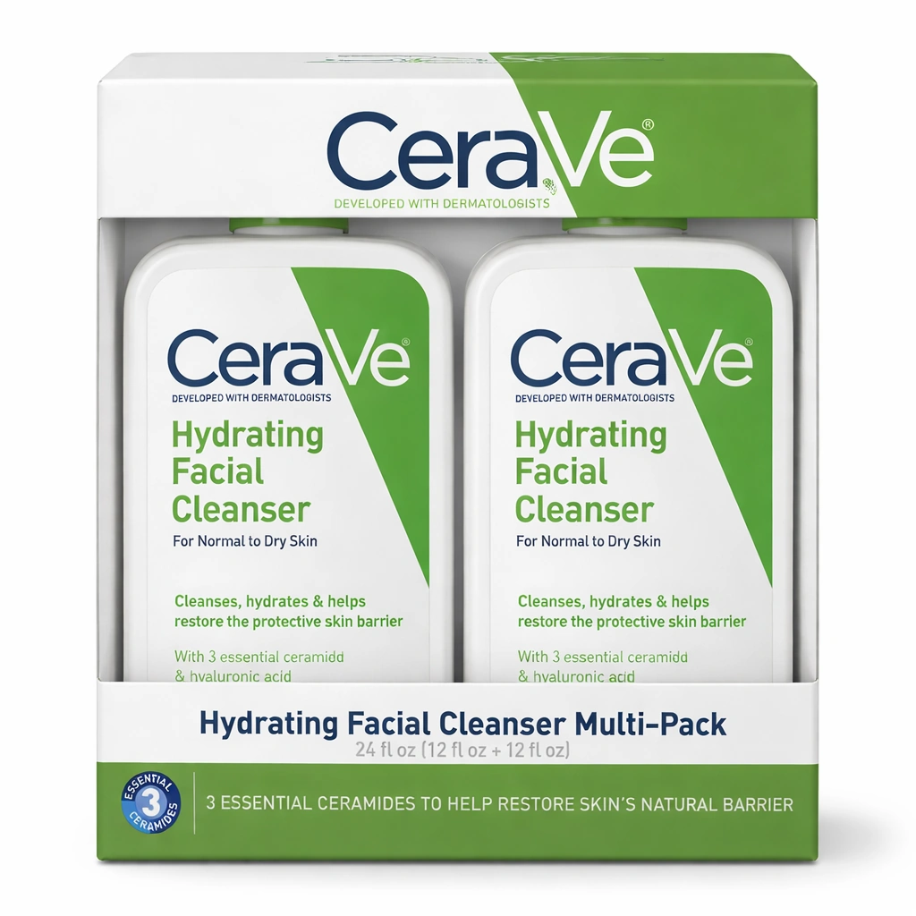 CeraVe Hydrating Facial Cleanser for Normal to Dry Skin 12 fl oz x 2 bottles