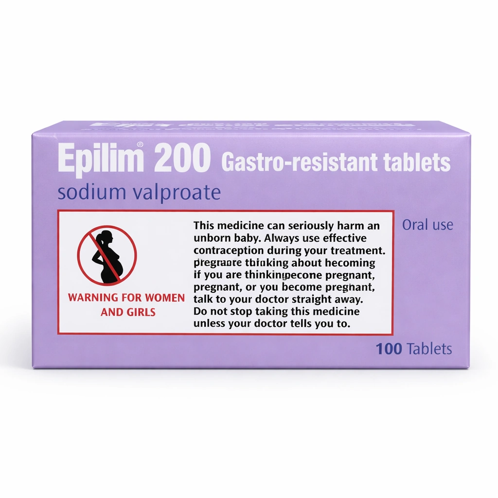 Epilim Sodium Valproate 200 mg Gastro-resistant Tablets x 100 Tablets