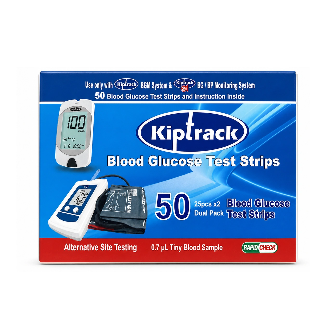 Kiptrack Blood Glucose Test Strips x 50 test strips