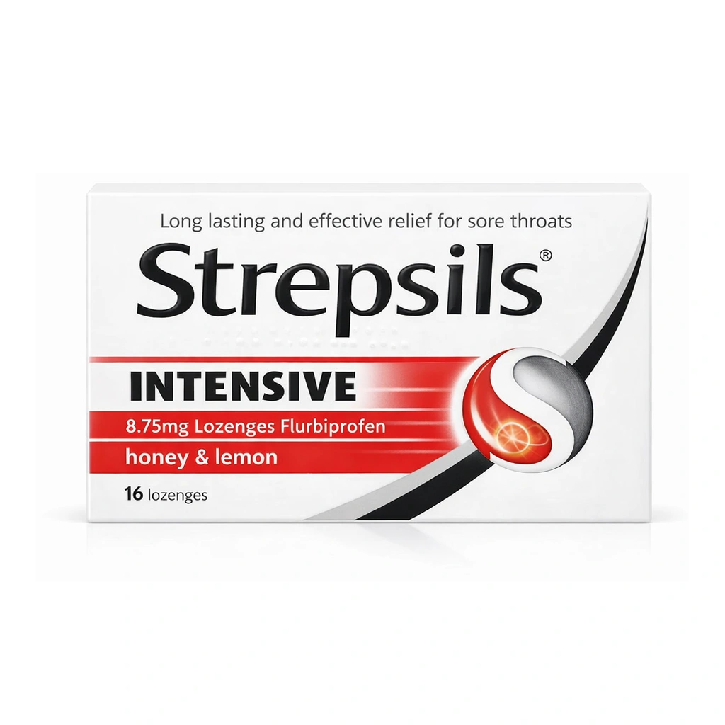 Strepsils Intensive Flurbiprofen 8.75 mg Lozenges Honey & Lemon x 16 lozenges