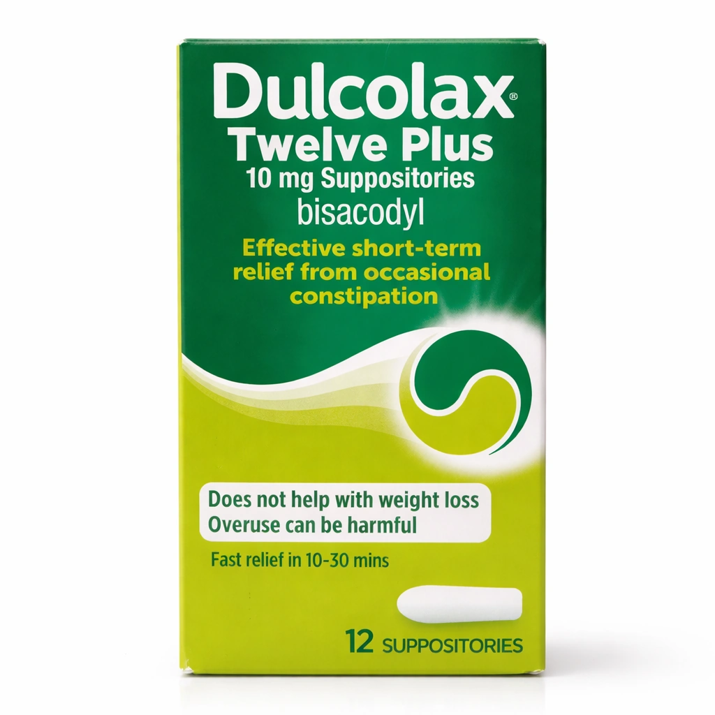 Dulcolax Twelve Plus Bisacodyl 10 mg Suppositories x 12 Suppositories